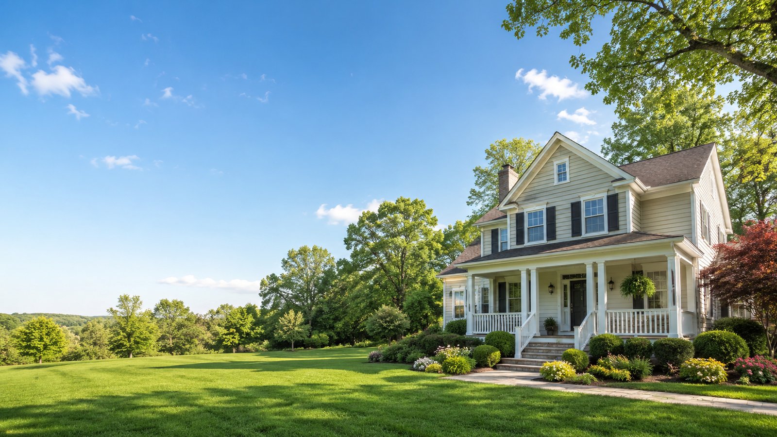 A welcoming suburban home on a sunny day
